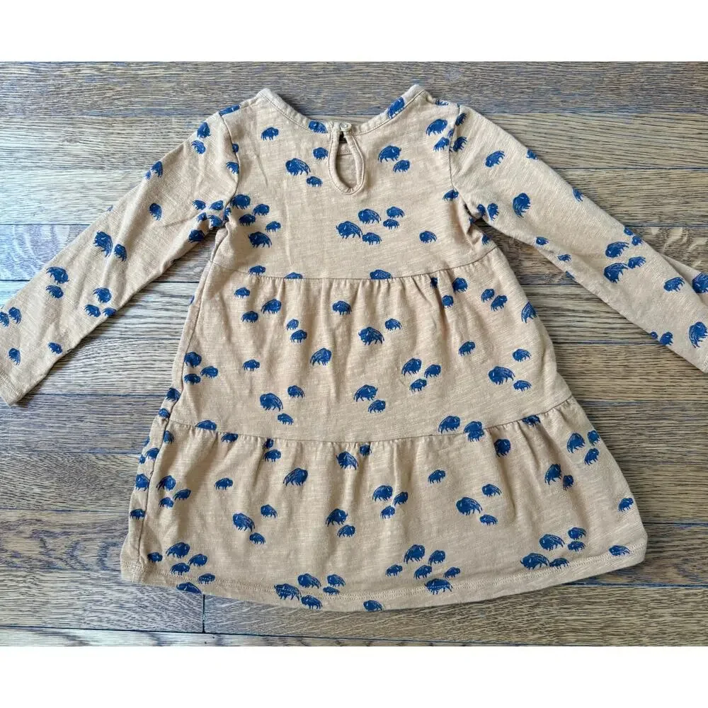 Little Co Girls' Bison Print Dress Size 2
